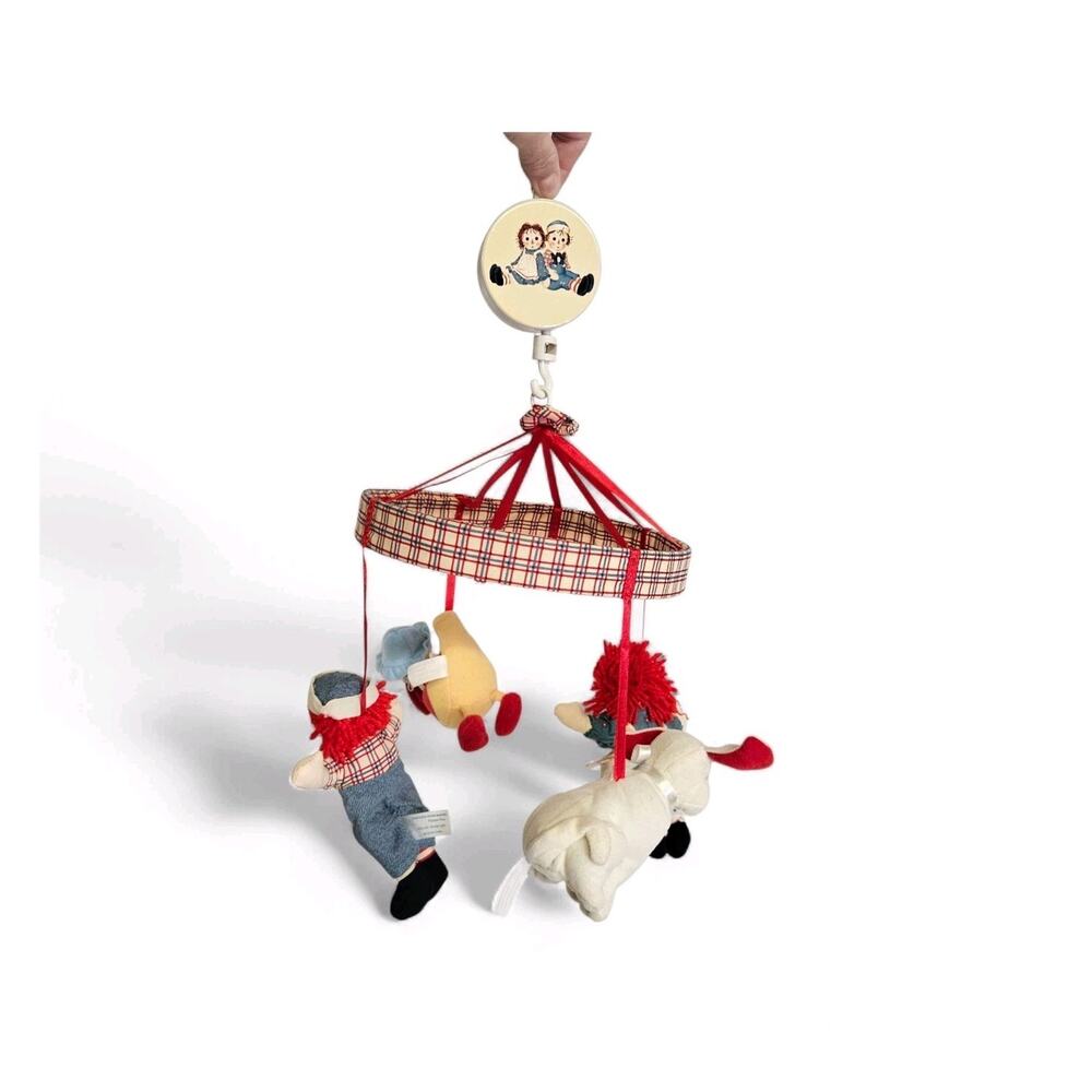 Classic Raggedy Ann & Andy Musical Mobile Plays Brahms Lullaby Crib Nursery